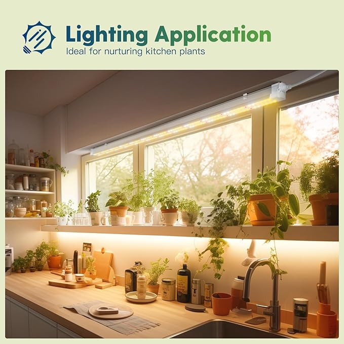 FREELICHT 1 Pack 4FT LED Grow Light with Timer, 40W (250W Equivalent), Full Spectrum Grow Lights for Indoor Plants with 9/12/15H Timer, Linkable Plant Growing Lamp for Hydroponic Plants Seeding Veg