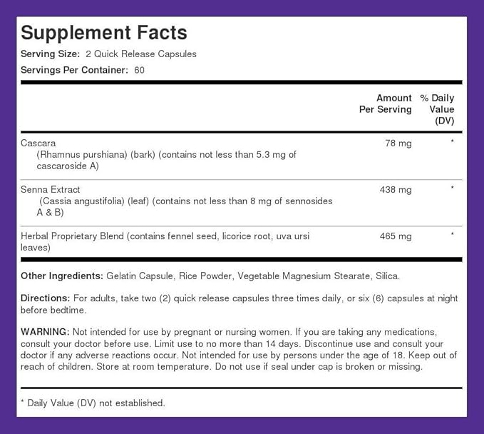 Piping Rock Herbal Laxative 120 Capsules