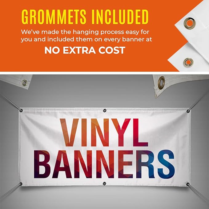Personalized Passion Vinyl Banner 4' x 8' - Customized Banner for Business, Graduation, Birthday Parties, Indoor Outdoor Use - Full Color 13oz Vinyl Custom Signs with HD Printed Text, Photos and More