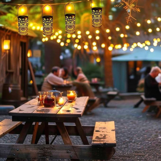 VIHOSE 4 Pack Owl Solar Lanterns Owl Solar Lights Outdoor Garden Waterproof Lights Hanging Garden Decor for Patio Yard Deck Porch Balcony Lawn Gardening Decoration Gifts