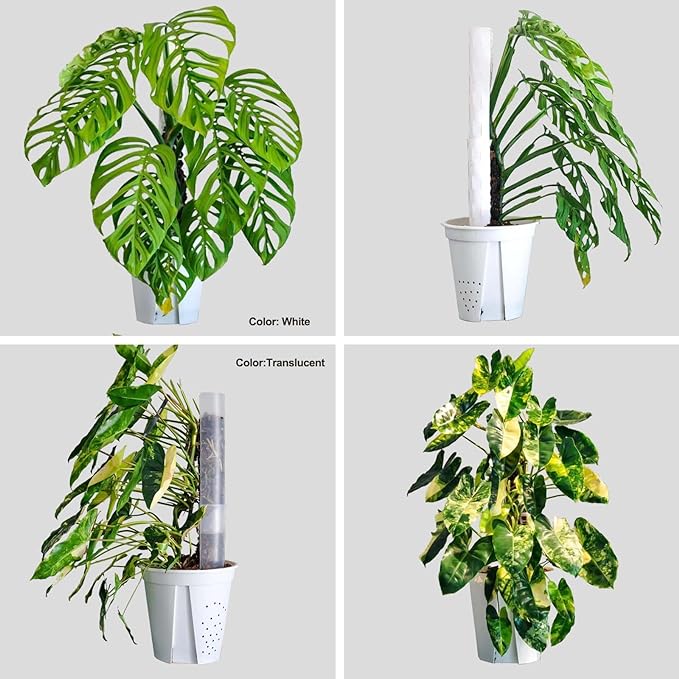 6 Pcs 17 Inch Plastic Moss Pole for Plants Monstera,Designed Specifically for Climbing Plants, Stackable Plant Support for Indoor Plants