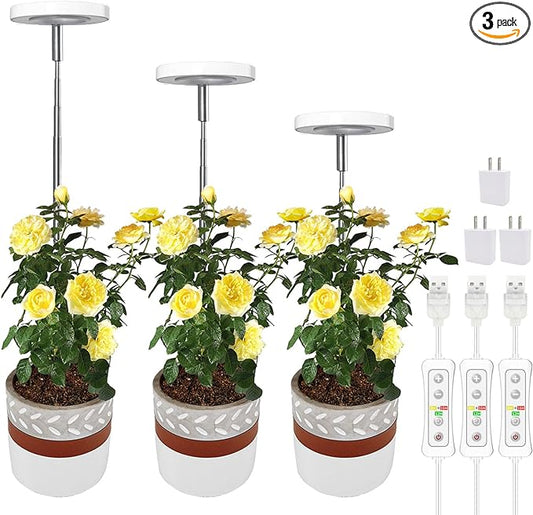 yadoker Plant Grow Light, LED Growing Light Full Spectrum for Indoor Plants,Height Adjustable, Automatic Timer, 5V Low Safe Voltage,Idea for Small Plant Light