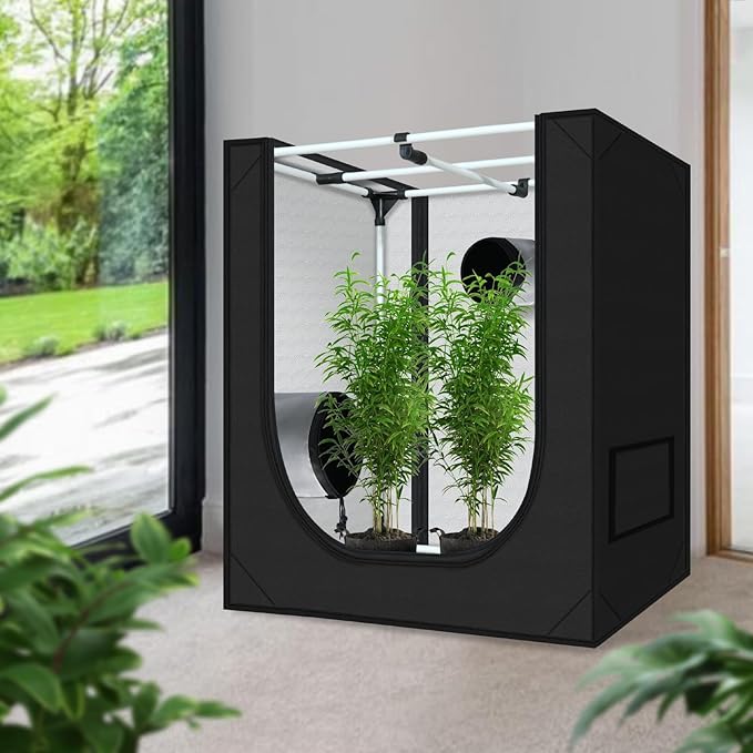 zazzy Grow Tent 18"x30"x36" Hydroponic Heavy Duty Dark Room Reflective Mylar Grow Tents with Window & Floor Tray for Indoor Plant Growing