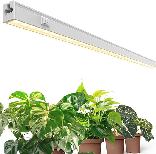 Barrina T5 Pro LED Grow Lights for Indoor Plants Full Spectrum, 2FT 10W Plant Lights for Indoor Growing with Reflector Cup, Grow Light Lamp with Individual Switch, Yellow, 1 Pack