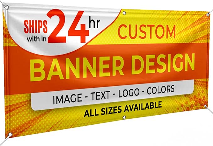 Personalized Passion Vinyl Banner 4' x 10' - Customized Banner for Business, Graduation, Birthday Parties, Indoor Outdoor Use - Full Color 13oz Vinyl Custom Signs with HD Printed Text, Photos and More