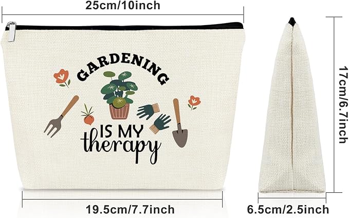 Gardening Gifts for Women Unique Makeup Bag Mom Birthday Gifts Gardener Cosmetic Bag Gardening Is My Therapy Funny Plant Lady Gifts Nature Lovers Gift Ideas Mothers Day Christmas Gifts