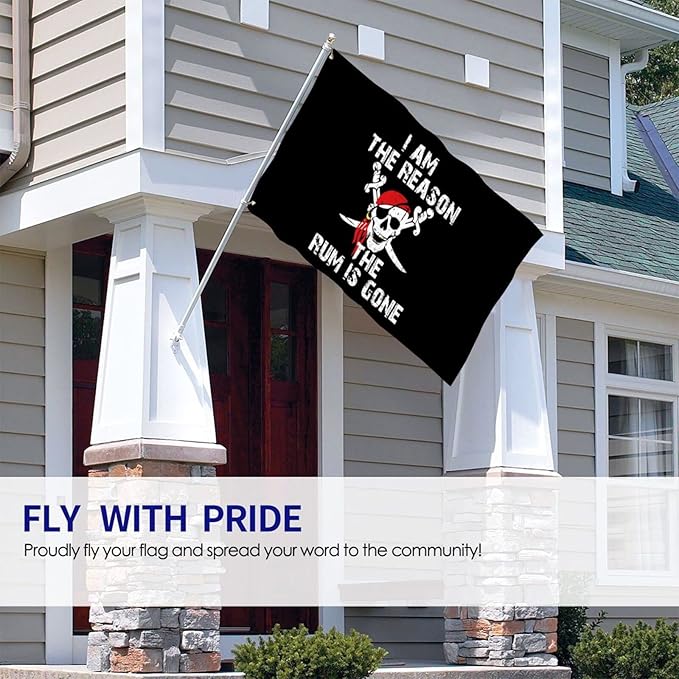 Pirate Flag Jolly Roger Flag 3x5 Ft Indoor/Outdoor Yard Garden Lawn Holiday Decoration Banner Sign