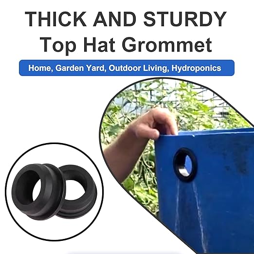 1-1/8 Inch Drill Hole, 3/4 Inch ID Silicone Rubber Grommets for Wiring, Firewall Hole Plug, Large Top Hat Grommets for 3/4 Inch OD Vinyl Tubing in Hydroponic Irrigation Systems, 7 Pack