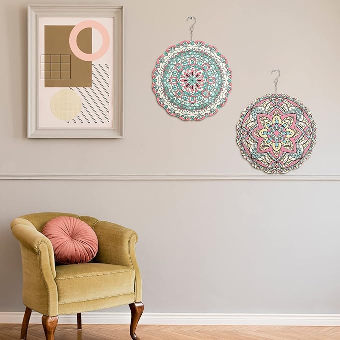 Weysat 10 Pack Sublimation Wind Spinner Blanks 3D Aluminum Wind Spinners Hanging Spinners DIY Crafts Ornaments for Indoor Outdoor Garden Yard Window Porch Front Door Decoration (8 Inch)