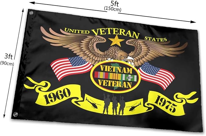 Vietnam Veteran Flag 3x5 Ft Indoor/Outdoor Yard Garden Lawn Holiday Decoration Banner Sign