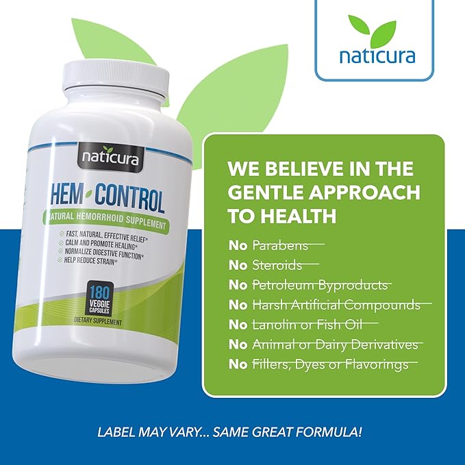 Hem-Control - Fast Effective Hemorrhoid Treatment 180 Vegan