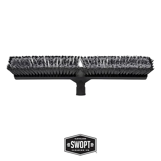 SWOPT 24” Standard Multi-Surface Push Broom Head — Indoor and Outdoor Push Broom — Cleaning Head Interchangeable with All SWOPT Cleaning Products for More Efficient Cleaning and Storage