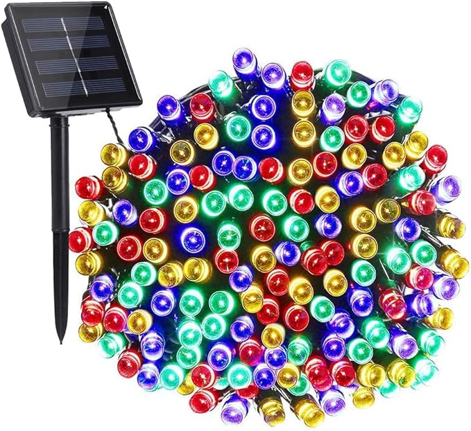 Toodour Solar Christmas Lights, 72ft 200 LED 8 Modes Outdoor Christmas String Lights, Waterproof Solar Fairy Lights for Christmas Tree, Fence, Holiday, Party, Balcony, Christmas Decor - Multicolor