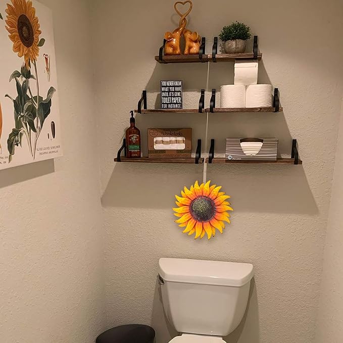 EASICUTI 6 Inch Sunflower Metal Flowers Wall Decor Metal Wall Art Decorations Hanging for Indoor Outdoor Home Bathroom Kitchen Dining Room Bedroom Porch Hallway or Wall Sculptures