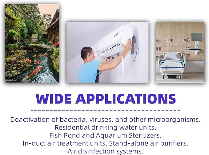 2 Pack 18 Watts UV Light Bulb Replacement UV Light for Pond Clarifier for Outdoor Ponds 4-Pin Base