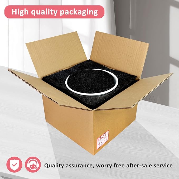 8 Inch Plant Pot, Ceramic Planter with Drainage and Saucer, Ceramic Pots for Plants, Indoor Plant pots,Ceramic Flower pots(Pink + White, Plants NOT Included)