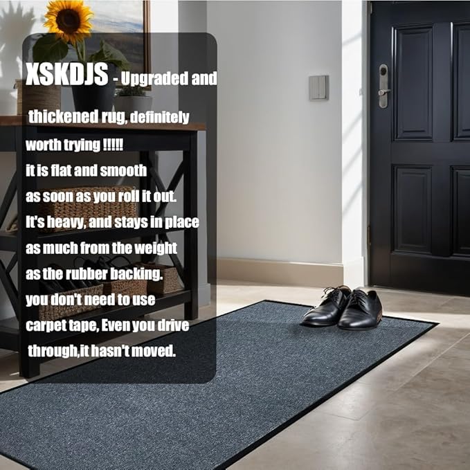 Heavy Duty Doormat, 3'x6' Indoor Outdoor Entry Rug, Commercial Entrance Mat with Rubber Border, Durable Welcome Mat, Rubber Backing Non Slip Doormat for Entryway, Large Garage Floor Mat