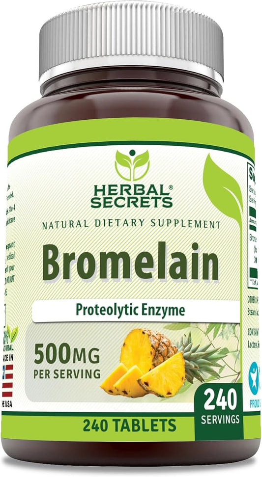 Herbal Secrets Bromelain Supplement 500 Mg (240 Count)