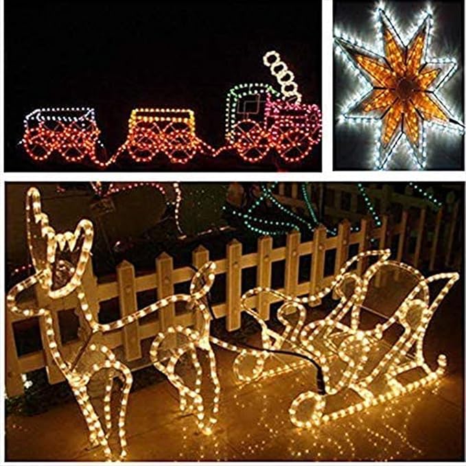 50ft 360 LED Rope Lights Outdoor, Connectable and Flexible Tube Lights with 8 Modes, Waterproof Indoor Outdoor LED Rope Lighting for Deck, Garden, Pool, Patio, Indoor Outdoor Decorations (Warm White)