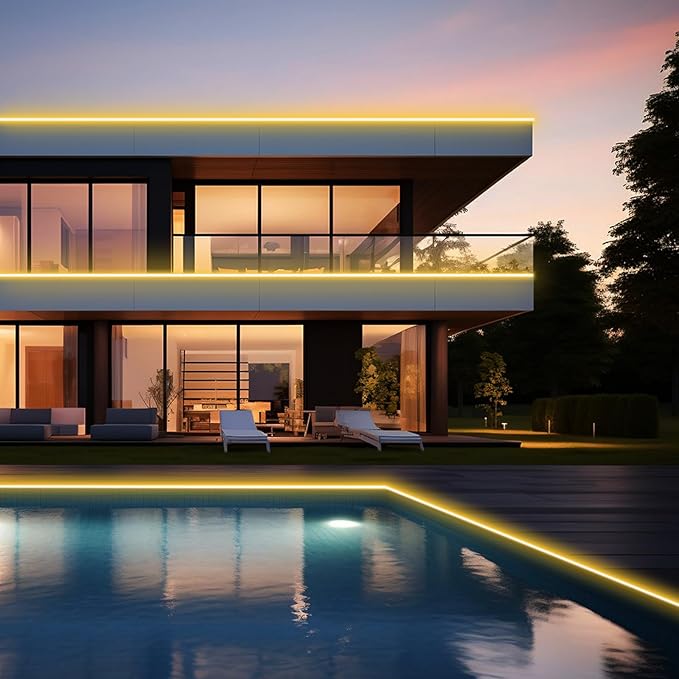 AIMENGTE LED Strip Lights for Room - Outdoor Led Strip Lighting Waterproof, AC 110V, 1200LEDs, 3000k LED Rope Lights for Garden, Patio, Living Room Bedroom Kitchen Home Decoration(32.8ft, Warm White)