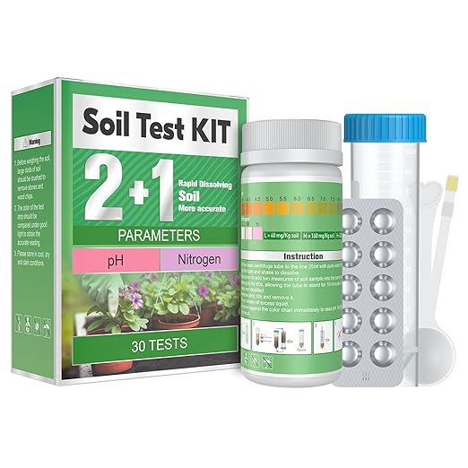 Pawfly 2 in 1 Soil Test Kit for pH & Nitrogen, 30 Strips Soil pH Test Kit, Soil pH Test Strips (3.5-9 Range), Soil Testing Kit for Lawn Garden Indoor & Outdoor