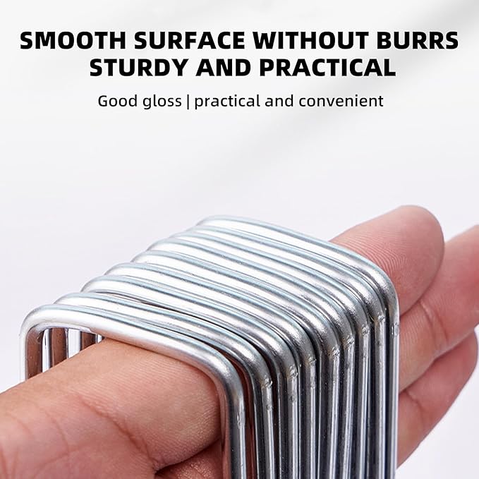 Sturdy Garden Landscape Staples, 6 Inch Galvanized Steel Sod Pins Anti-Rust Stakes for Weed Barrier, Christmas Decorations and Landscaping Fabric.