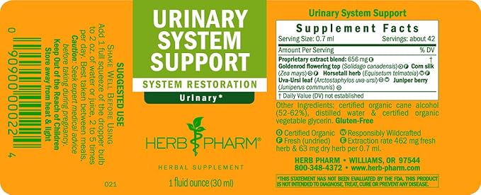 Herb Pharm Urinary System Support Liquid 1 Fl