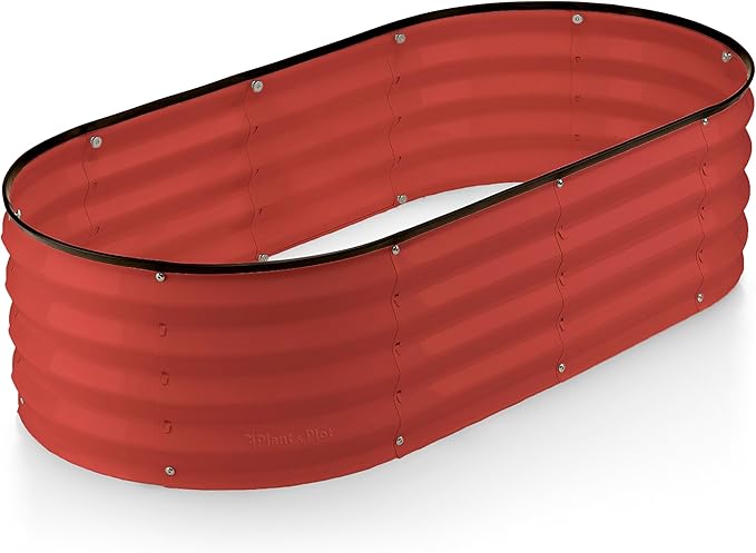 Galvanized Raised Garden Beds Outdoor // 4×2×1 ft Planter Raised Beds for Gardening, Vegetables, Flowers // Large Metal Garden Box (Red) // Patented Tool-Free Design