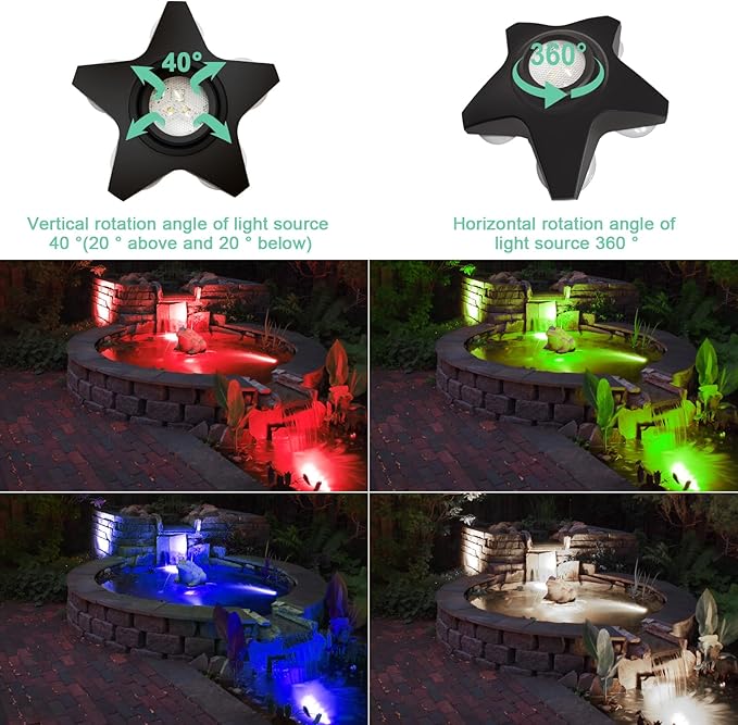 Outdoor Ground Lights 2, 46ft Pond Lights for Patio Decorations, RGB Colored Pathway Light with Music Sync, Underwater DIY Scene Modes for Pool Waterfall, Works with Alexa, Google Assistant
