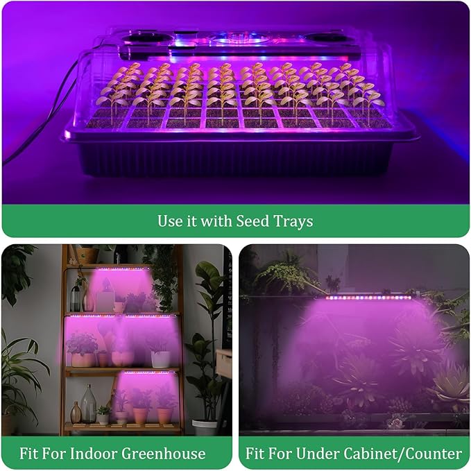 Verdenu Seed Starter Tray with Grow Light, 2 Pack 80 Cells Seed Starter Kit with Humidity Dome, Adjustable Brightness Seed Tray with Smart Timer, 3 Modes, 4 Timing, Seed Germination Kit for Indoor