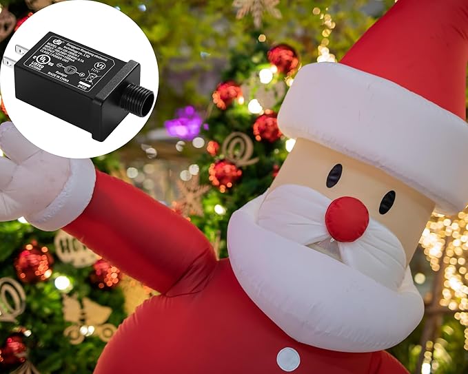 Replacement Yard Inflatable Adapter Power Supply Adaptor - 12V 1.5A 8 Pcs - Inflatable Plug Replacement Class 2 Power Supply - for Christmas Tree Light/Thanksgiving Yard Blow Up Decorations