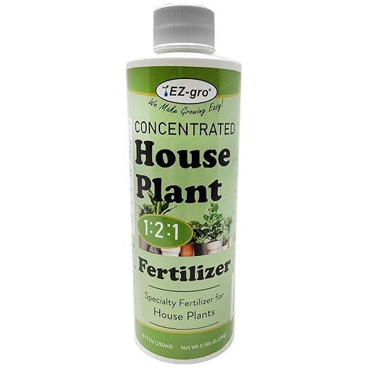 Professional Liquid Indoor Plant Fertilizer by EZ-gro | 3:1:2 Ratio of Concentrate Indoor Plant Food | 8 oz