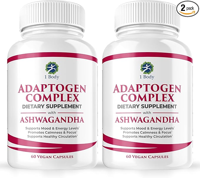1 Body Ashwagandha Complex Supplement 120 Vegan