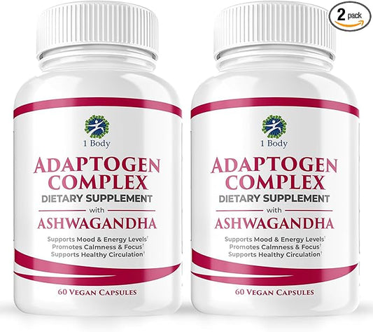 1 Body Ashwagandha Complex Supplement 120 Vegan