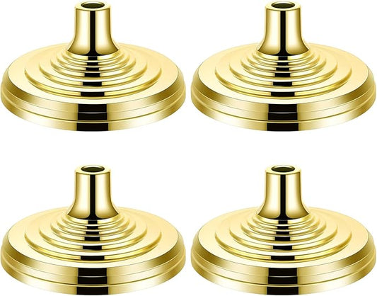 Leinuosen 4 Pcs Flag Holder Stand FlagPole Stand Flag Pole Base for Indoor Outdoor 1.3/1.1 Inch Diameter Flagpole Garden House Classroom Churches Meeting Party Flags Banner(Gold)