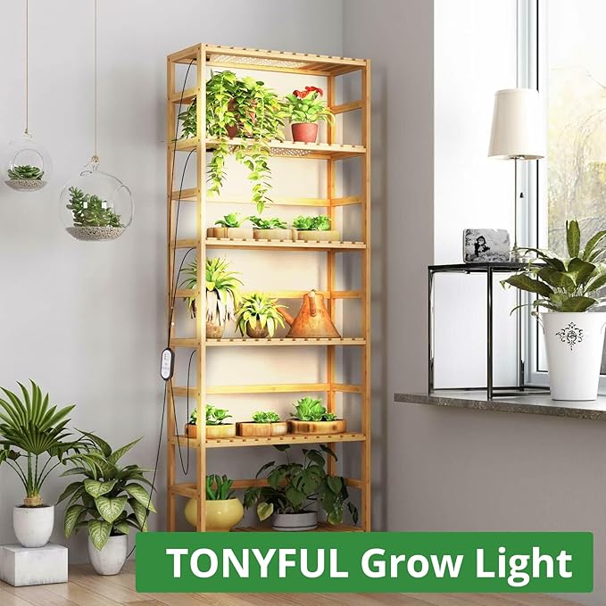 TONYFUL LED Grow Lights, 360 LEDs Plant Lights for Indoor Growing, 36W Premium Full Spectrum Grow Light with 4/8/12H Timer, 10 Dimmable Levels - Ideal for Indoor Growing (4Pcs)