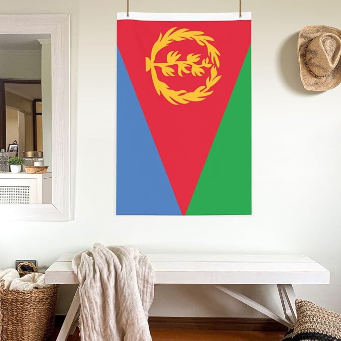 Eritrea Eritrean Flag Garden Yard House 2x3 ft Flags Double Sided Print Banner Indoor Outdoor Party Home Decorations for Boat Dorm House Balcony
