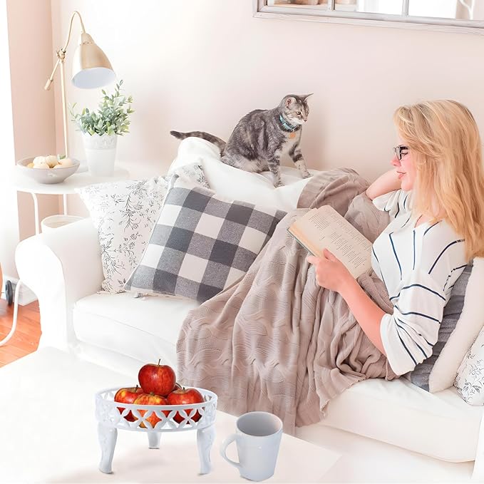 White Plant Stand, Anti-Rust Planter Stands for Indoor Plants, Metal Plant Stands Outdoor, Round Plant Shelf Flower Pot Stand,Display Shelves Potted Plant Holders for Garden Patio Decor