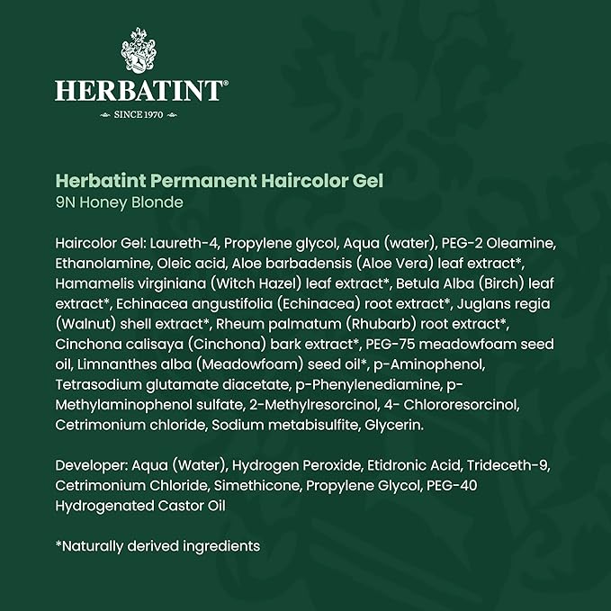 Herbatint Permanent Haircolor Gel, 9N Honey 100% Grey 4.56 oz (3 Pack)