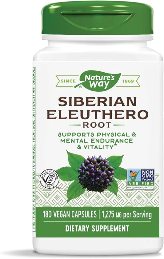 Nature's Way Premium Herbal Siberian Eleuthero, 1,275 mg 180 VCaps