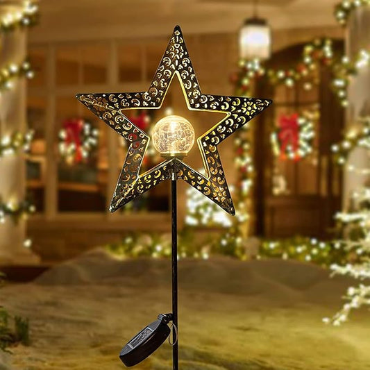 TAKE ME Star Solar Lights Garden Outdoor Decor Waterproof Metal Solar Stakes Lights for Patio Yard Walkway Lawn Patio Mothers Day Garden Gifts Mom Wife Grandma