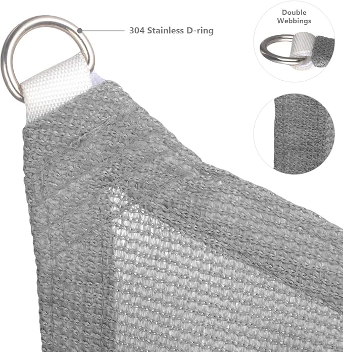 Eden's Decor Straight Flat-Edged Sun Shade Sail Rectangular 4' x 13' Grey UV-Blocking Outdoor Canopy Fabric Cloth Awning for Pergola Patio Garden Backyard Custom Size