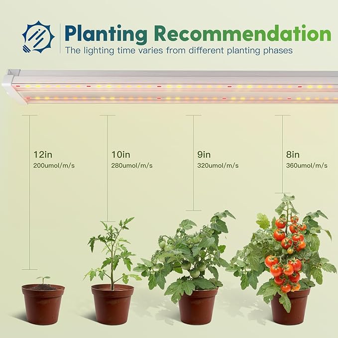 FREELICHT 1 Pack 4ft LED Grow Light with Timer, 60W (350W Equivalent), Sunlike Full Spectrum Integrated Plant Light for Hydroponic Indoor Plant Seedling Veg and Flower, Plug in with 3 Timing Modes