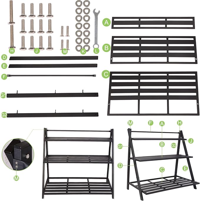 Aluminum Plants Shelf Outdoor, Multiple Flower Holder Rack, Metal Plant Stands Home Decor for Balcony Living Room Patio Garden (3-Tier)