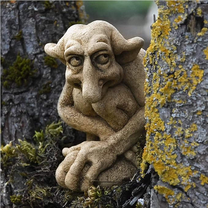 Gargoyle Sculpture Statue,Gothic Stone Decor Statue,Outdoor Patio Yard Lawn Porch Decor, Gothic Sculpture Ornament