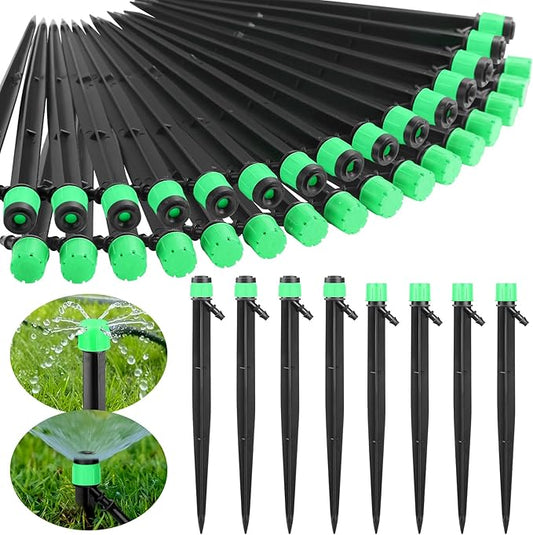 120 Pcs Drip Irrigation Emitters for 1/4'' Drip Irrigation Tubing 60 Irrigation Emitters Sprayer 60 Adjustable 360 Degree Water Flow Drippers for Patio Lawn Garden Watering