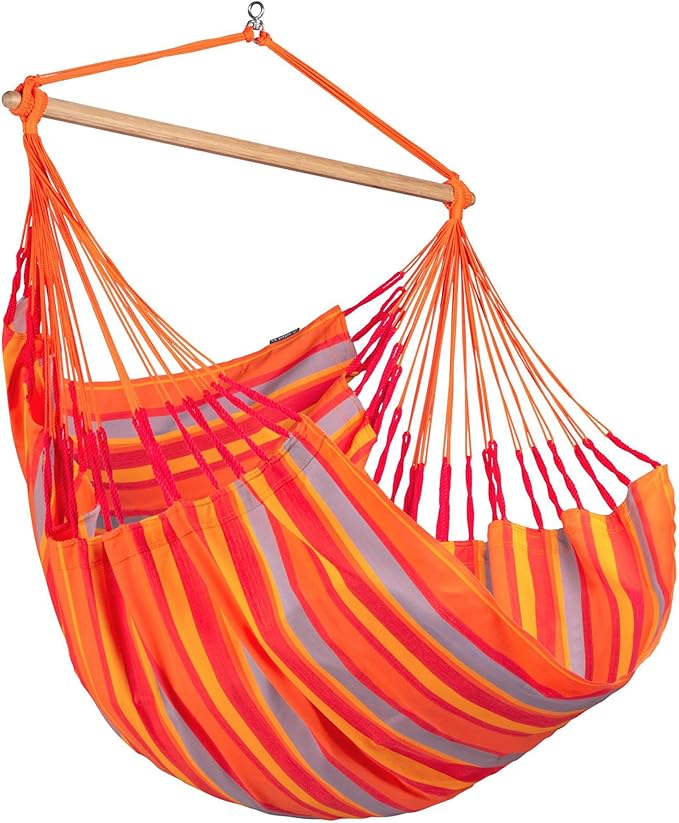 LA SIESTA® - Medium Basic Domingo Hammock Swing Chair - Weather & Tear Resistant Hanging Hammock Chair - Indoor Outdoor Hammock Chair Swing - Patio Porch Bedroom Hanging Chair - Max 250 Lbs, Toucan