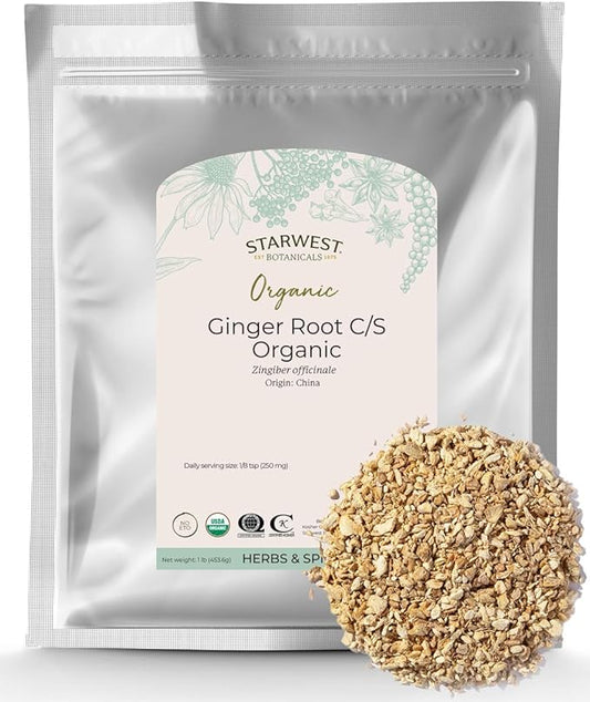 Starwest Botanicals Organic Ginger Root 1/4" 1 Pound