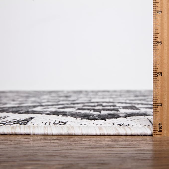 Keen Home Design Outdoor Rug - 5x8 Washable Indoor/Outdoor Rug for Patio, Balcony, Kitchen, Garden, Beach, Deck and Porch. Size: 5'1" x 7'7"