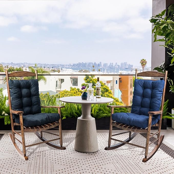 Dark Green Chair Cushion Rocker Pad for Indoor Outdoor Thick Patio Rocking Chair Replacement Cushions